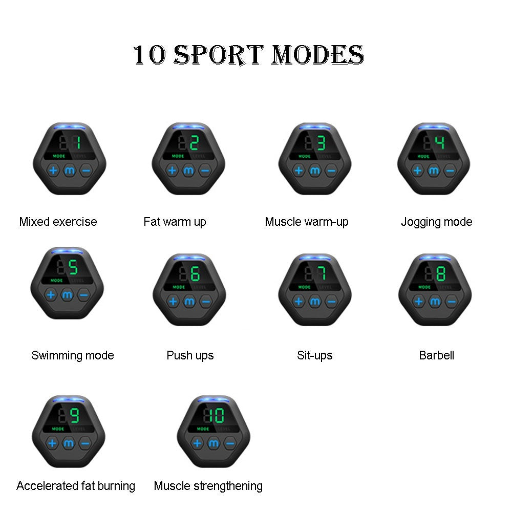Abdominal and Biceps Stimulator, Muscle toner Fitness 10 Modes