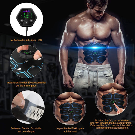 Abdominal and Biceps Stimulator, Muscle toner Fitness 10 Modes